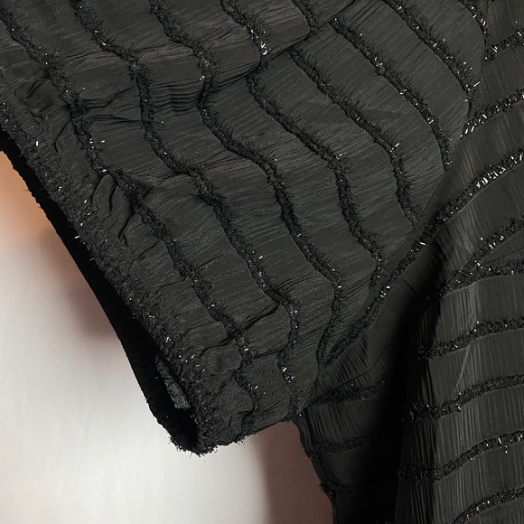 NWT Womenʻs Plus Size Torrid Abbey Lurex Chiffon Black Short Sleeve Blouse 6X - Picture 4 of 6